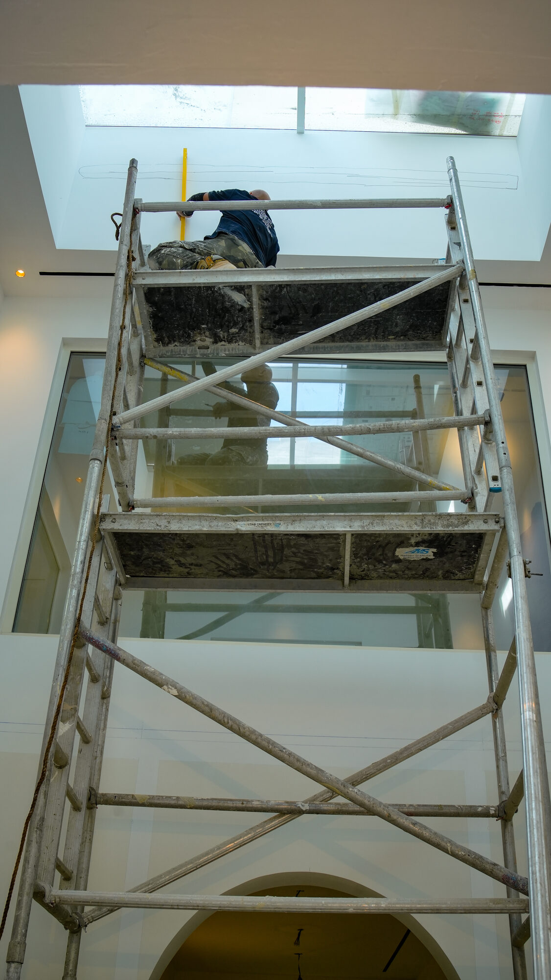 Scaffold access during a villa renovation