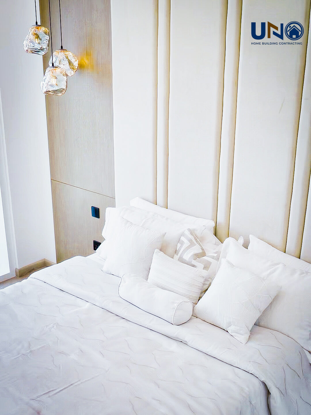 Bedroom with brushed brass accents